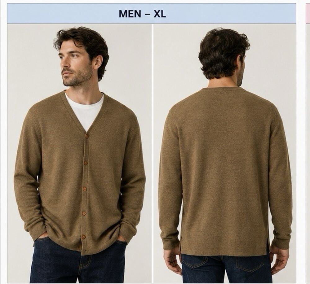VTG Unisex Pendleton Cardigan XL Grunge Wool Brown Lightweight Preppy Hong Kong